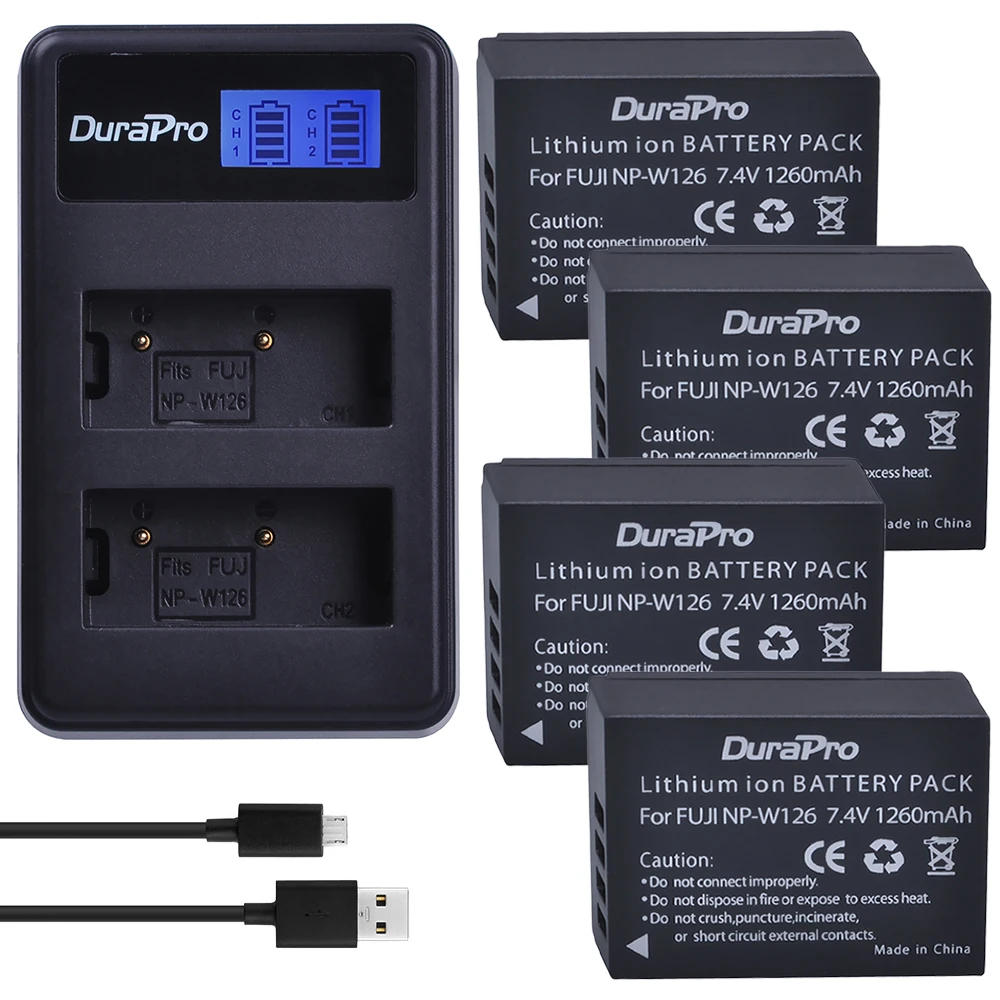 4 шт. NP W126 NPW126 литий ионная батарея + LCD USB двойное зарядное устройство для Fuji HS50 HS35