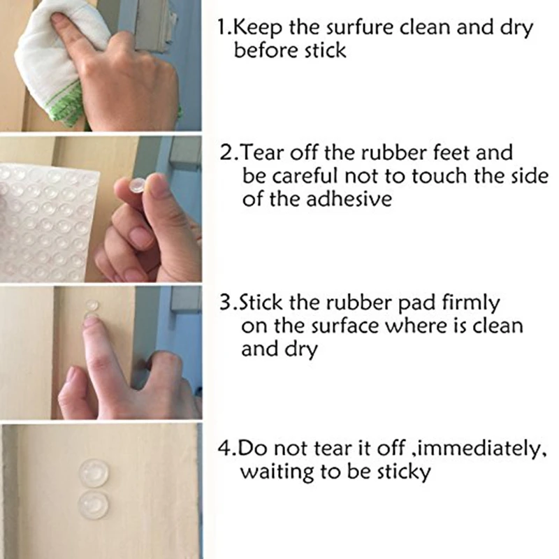 Door Stopper 16MM Dia 8MM Thickness Silicon Rubber Kitchen Cabinet Self-Adhesive Damper Pad Furniture Hardware 19