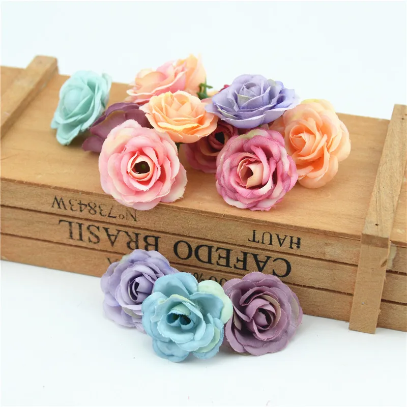 10pcs 3cm Mini Rose Cloth Artificial Flower For Wedding Party Home Room Decoration Marriage Shoes Hats Accessories Silk Flower