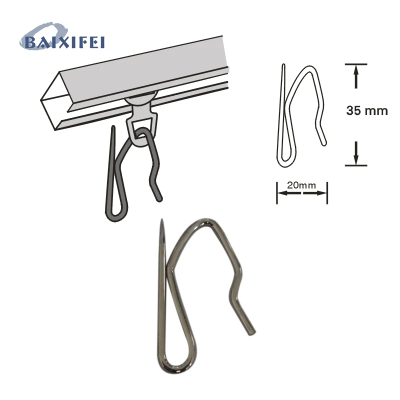 100 Pcs Curtain hooks Stainless Steel curtain's holder S type Iron