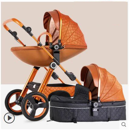 Детская коляска с супер амортизатором, с высоким пейзажем, может лежать, складная переносная коляска, модная коляска, новинка - Цвет: e