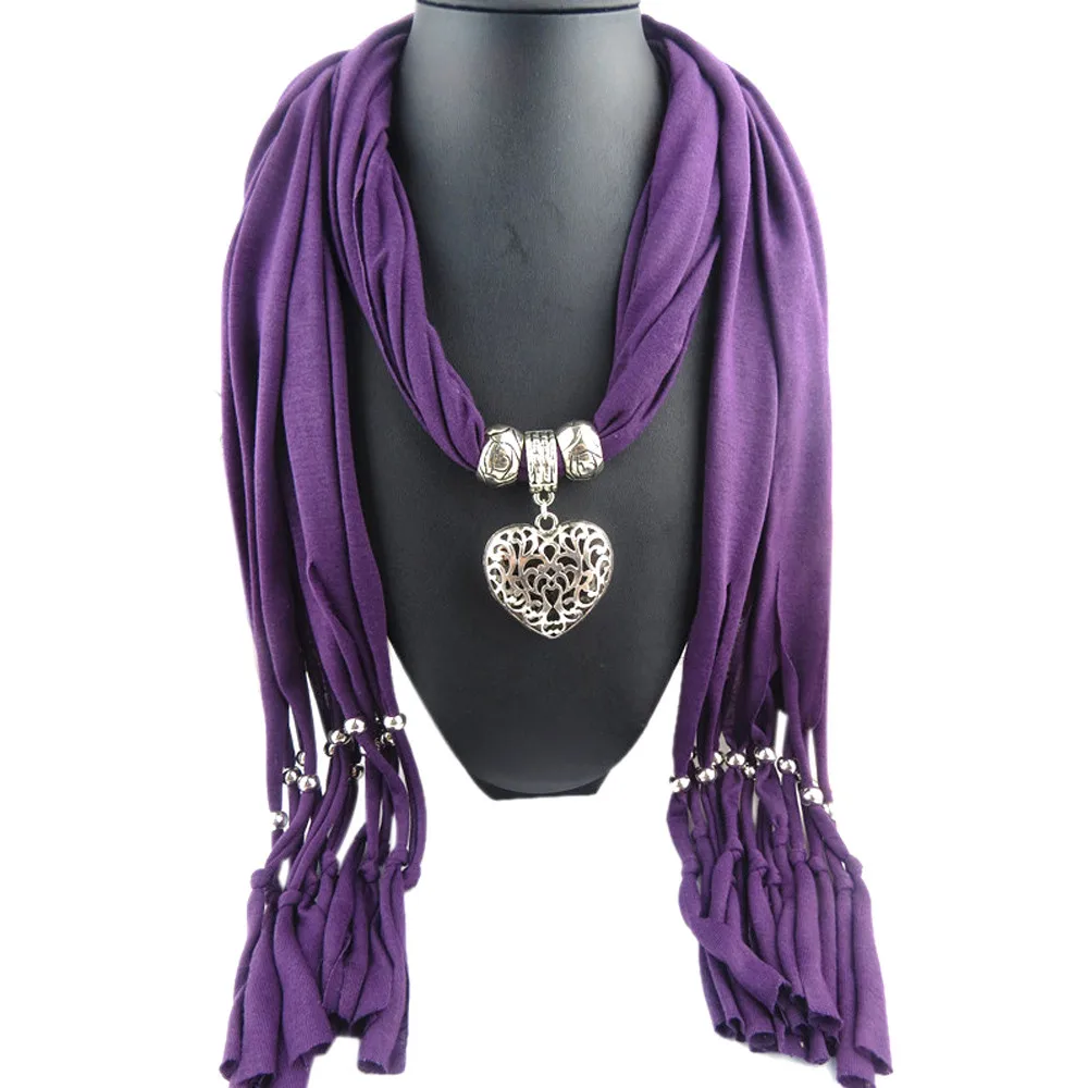 Женское зимнее ожерелье с драгоценным камнем в форме сердца, шарф, дамские теплые шарфы с кисточками, модные однотонные шарфы из полиэстера и хлопка, echarpe femme hiver bufanda