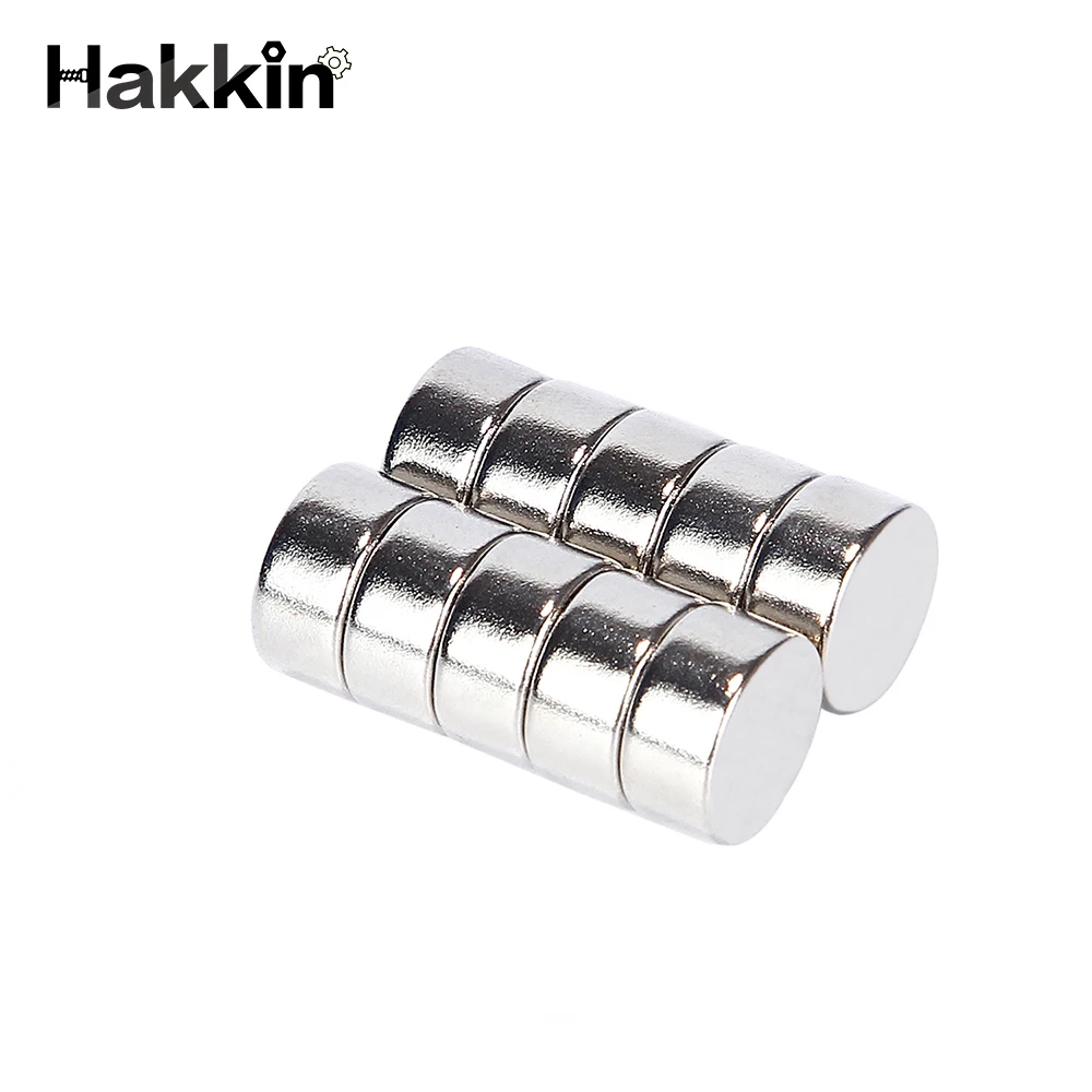 Hakkin 10 шт. 10*5 мм супер сильный неодимовый магнит N52 круглый диск Постоянные Магниты редкоземельные для рукоделия хобби 10*5 мм
