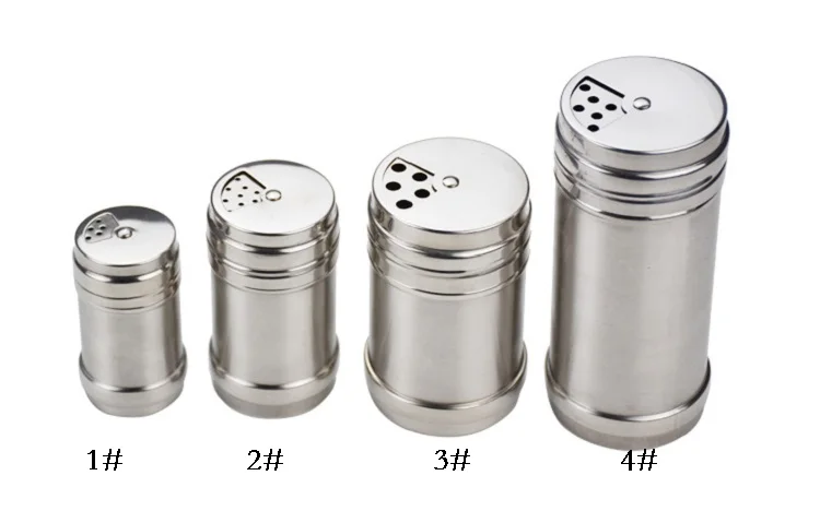 

304 Stainless Steel Salt Pepper Shaker Set Odor-free Spice Cruet with Stand Condiment Box Cooking Seasoning Bottle Tool