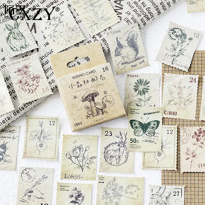 1 Set Vintage-Style Travel Stamp Stickers Cards Scrapbooking Travel Journal HC