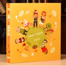 Счастливая семейная история тема мультфильм 400 карманы 6 дюймов с прокладками большой высокой емкости фотоальбом дети подарки на день рождения альбомы