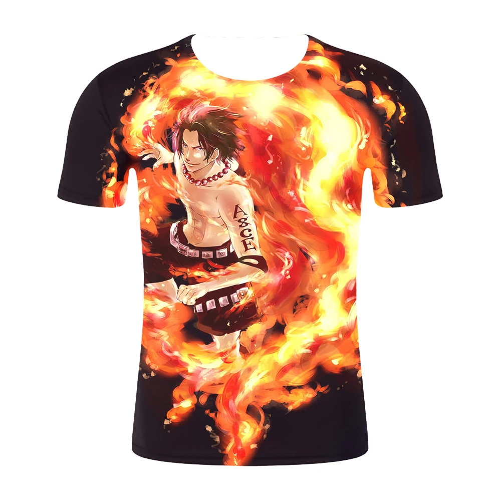 

One Piece Luffy T shirt Men 3D Print Harajuku Anime ACE T-shirt Tshirt Casual Game Clothing Flexible Short Sleeve Tshirt Tops