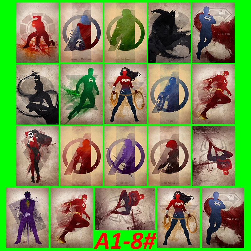 A1-8 # DC Superhero фильм 20/шт ПВХ серии Стикеры Домашний Декор холодильник стиль стены дорожного чемодана граффити укладки Наклейки