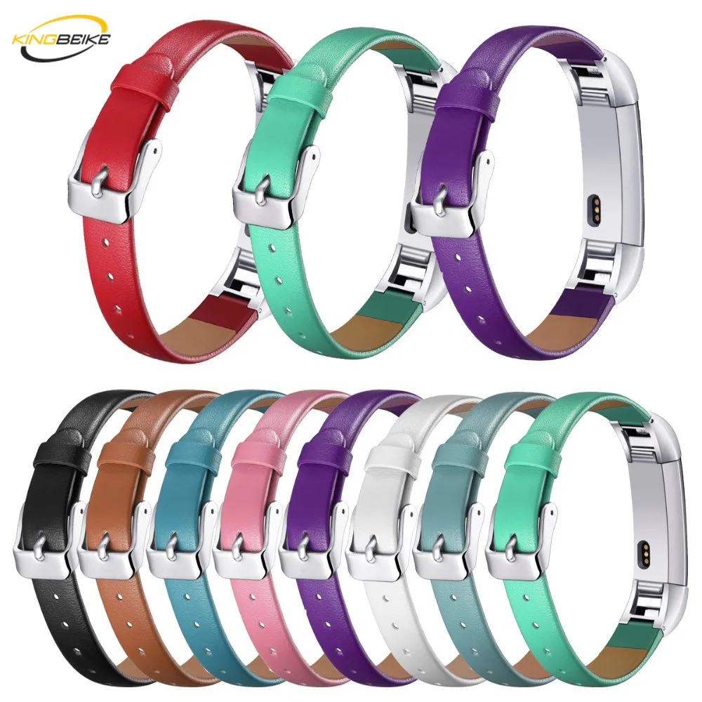 

KINGBEIKE 8 Colors Fashion Soft Leather Watchband For Fitbit Alta Smart Watch Band Replacement Bracelet Wrist Strap
