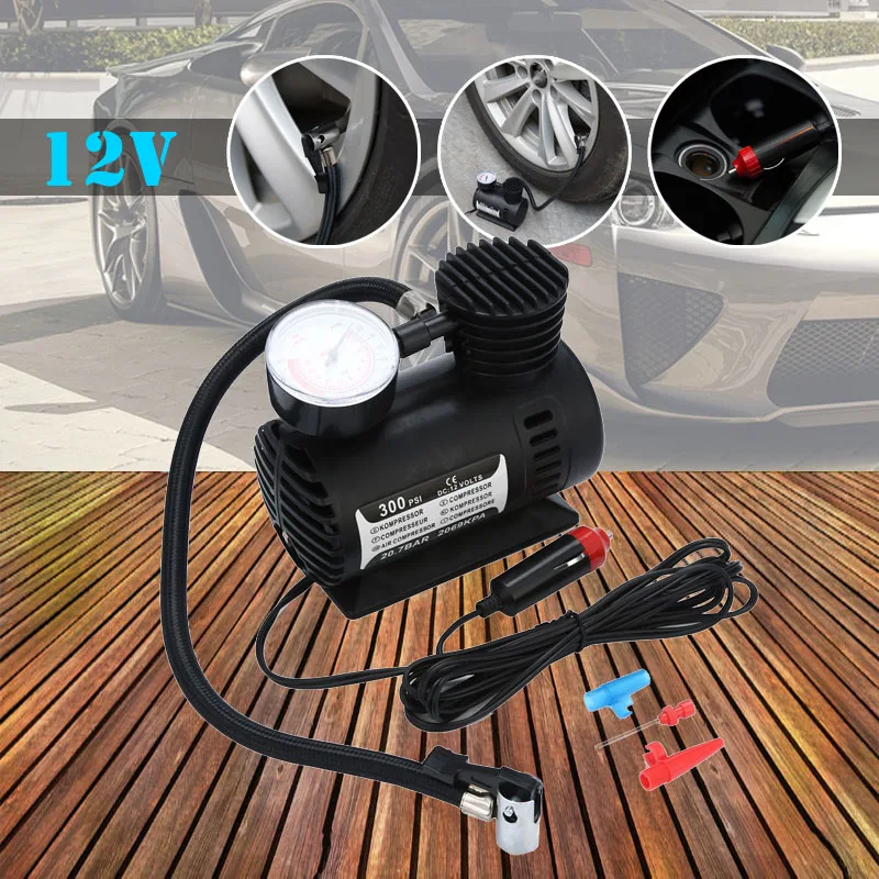 

compressor 2019 12V Portable Mini Air Compressor 300 PSI Car Van Bike Tyre Inflator