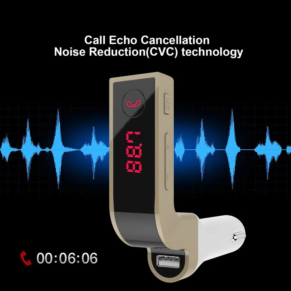 4-в-1 Hands Free Беспроводной Bluetooth FM передатчик G7+ AUX модулятор Автомобильный комплект MP3 плеер SD USB ЖК-дисплей автомобильные аксессуары