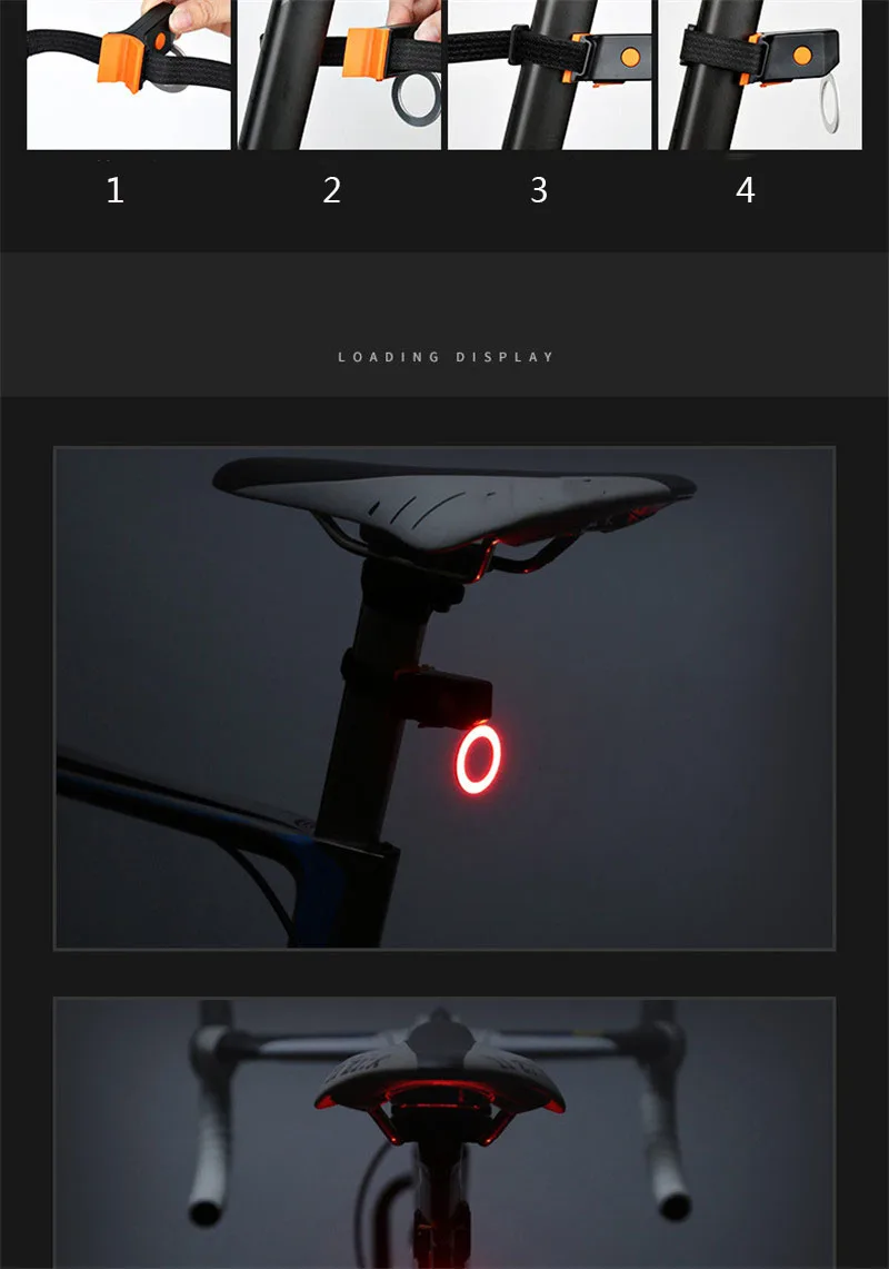 Flash Deal 5 Modes Bicycle Light USB Charge LED Bike Light Flash Tail Rear Bicycle Lights for Mountain Bike Seatpost Warning Light Safety 15