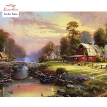 Золотое панно, сделай сам, полный, алмазная вышивка, дом, фото на заказ, алмазная живопись, вышивка крестиком, 3D, Алмазная мозаика, Рождество 88