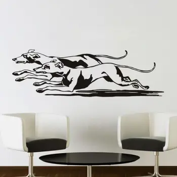 

42X136cm Pair Of Running Dog Wall Stickers Home Decor Living Room Boys Bedroom Wall Art Stickers Muraux Vinilos Paredes SA065