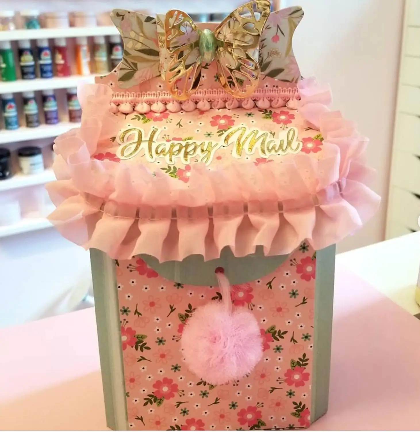 KSCRAFT 3D Cap Box Metal Cutting Dies - 6.18x7.48x3.54 Inch Carbon Steel Stencils For Scrapbooking Cards