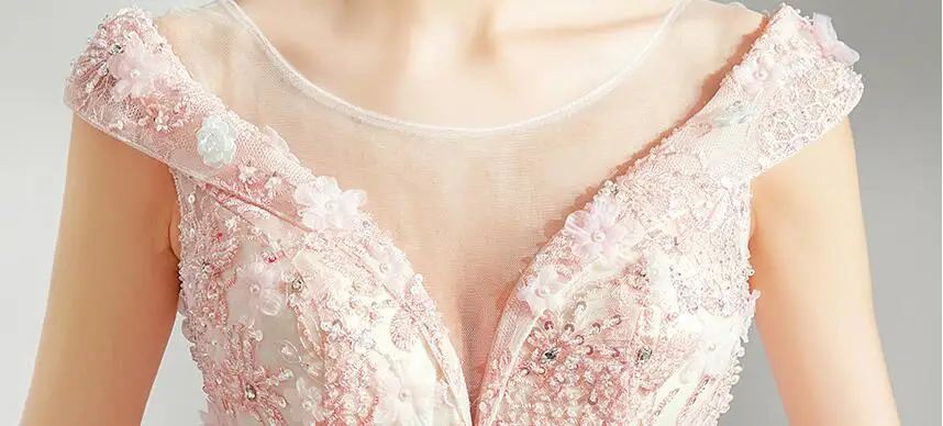 Платье Quinceanera бальное платье цвета слоновой кости розового с кружевной