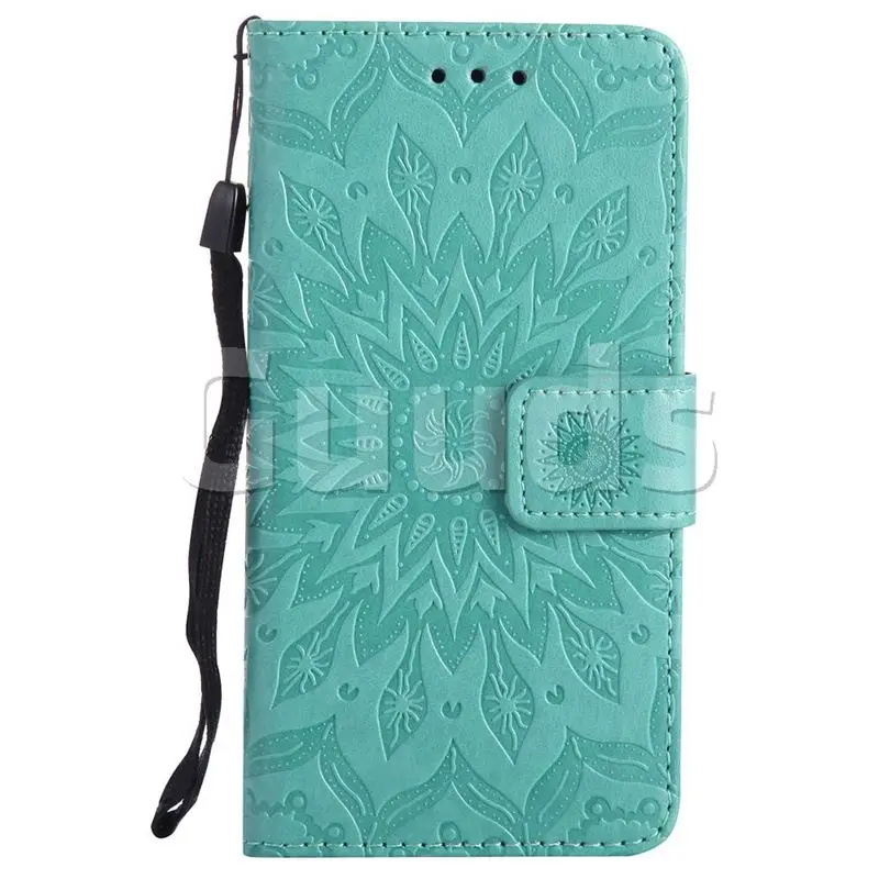 Embossing Sunflower Leather Wallet Case for Samsung Galaxy A3 2016 A310 - Green