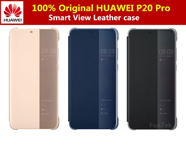 Чехол для HUAWEI P20 Pro с умным окошком просмотра кожаный чехол откидной крышкой