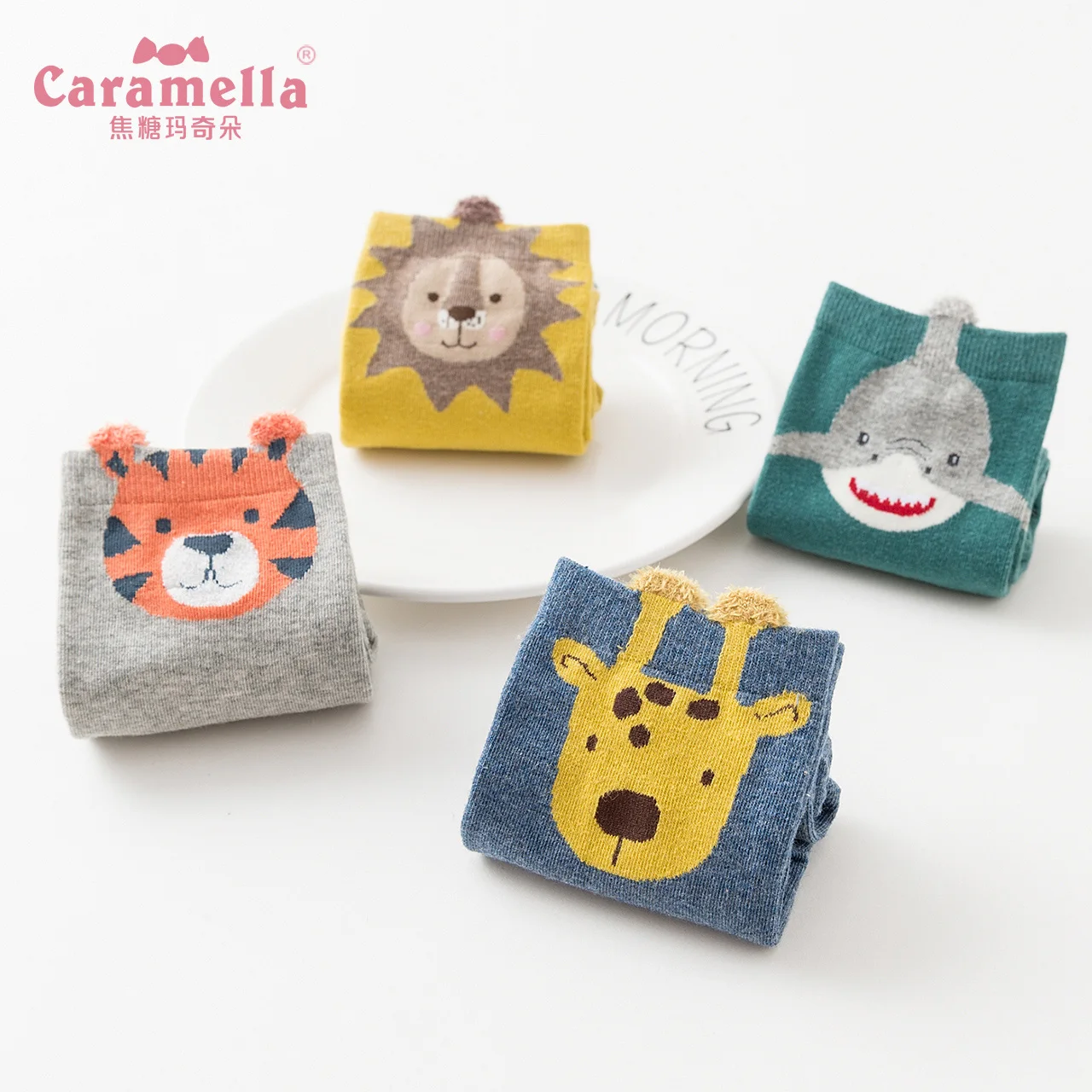 Caramella, 4 пары, модные Мультяшные женские носки, милые короткие носки, Харадзюку, солнечный свет, рисунок льва, цветочный рисунок, до лодыжки, хипстерские носки для женщин