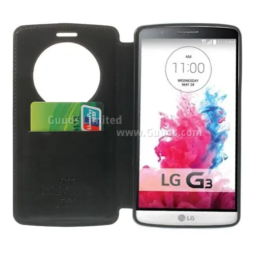 Roar Korea Noble Quick Circle Leather Flip Cover for LG G3 D850 D855 LS990 - Black