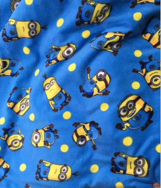

50*150cm Classic cartoon Minions polar fleece fabric fabric elasticity knitted fabric printed baby girl diy clothing fabric