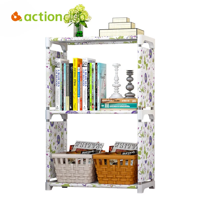 ACTIONCLUB Modern Creative Bookcases Home Desktop Storage Organizer Stainless Steel Book Shelf Living Room Furniture | Мебель