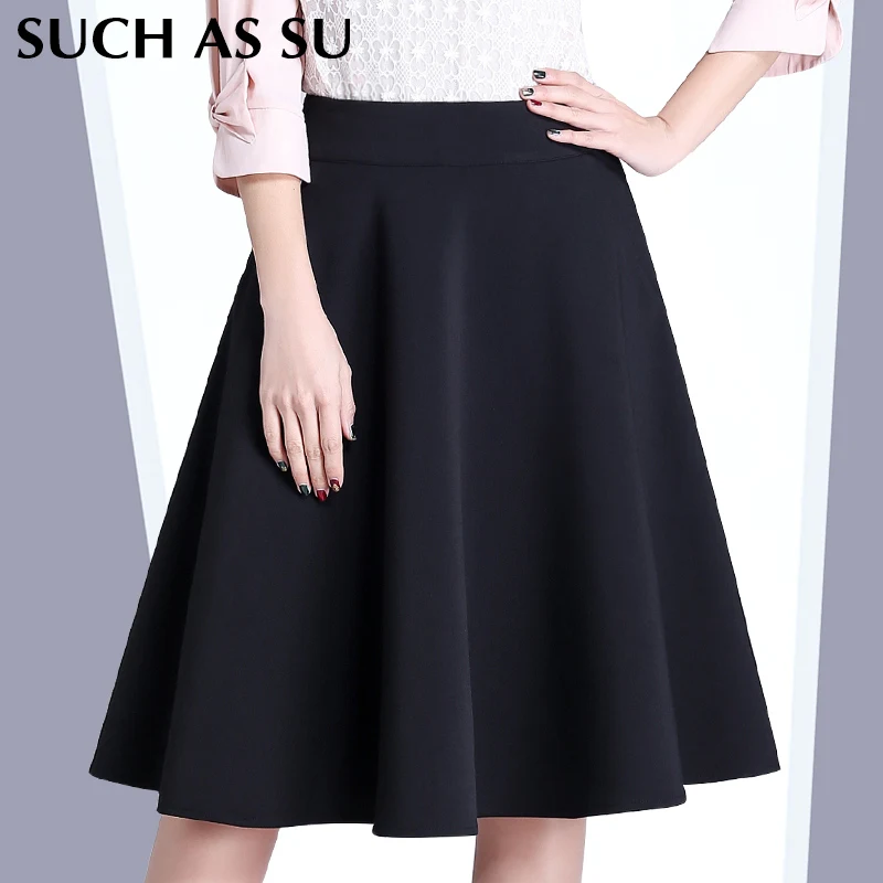 

Such As Su New Fashion 2016 Autumn Winter Women's Pleated Skirts Sexy Big Hem S M L XL XXL XXXL Plus Size Female Black Skirt