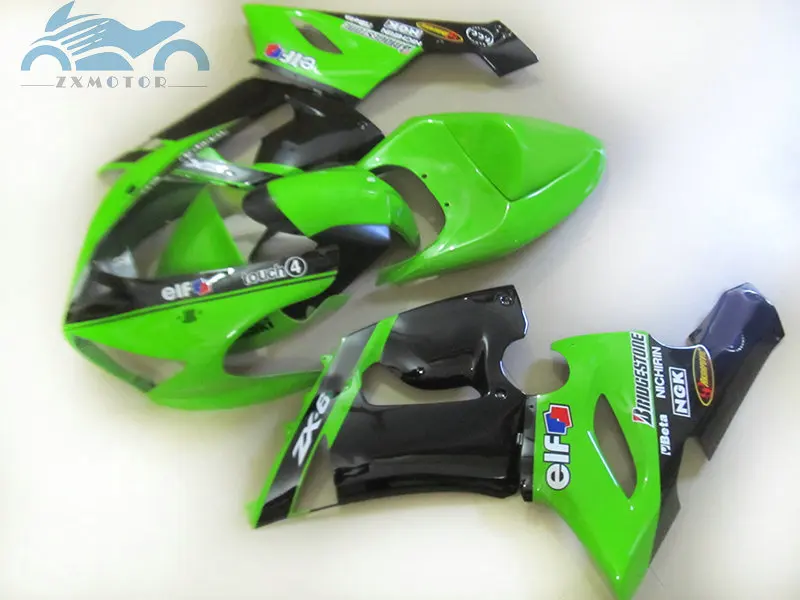 Пластиковые обтекатели для мотоциклов KAWASAKI Ninja ZX 6R 2005 2006 ZX6R 636 05 06 зеленый