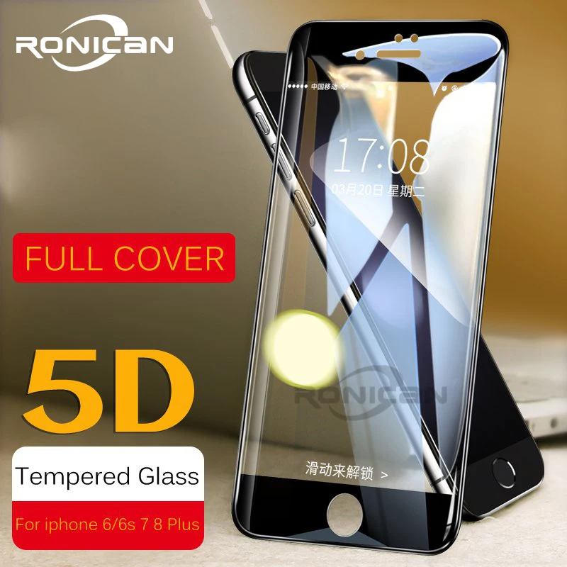 Beste 5D Gebogen Rand Beschermende Gehard Glas Voor iPhone 6 glas 9 H Hardheid iPhone 7 glas 6 s 8 Plus screen Protector HD Volledige Cover