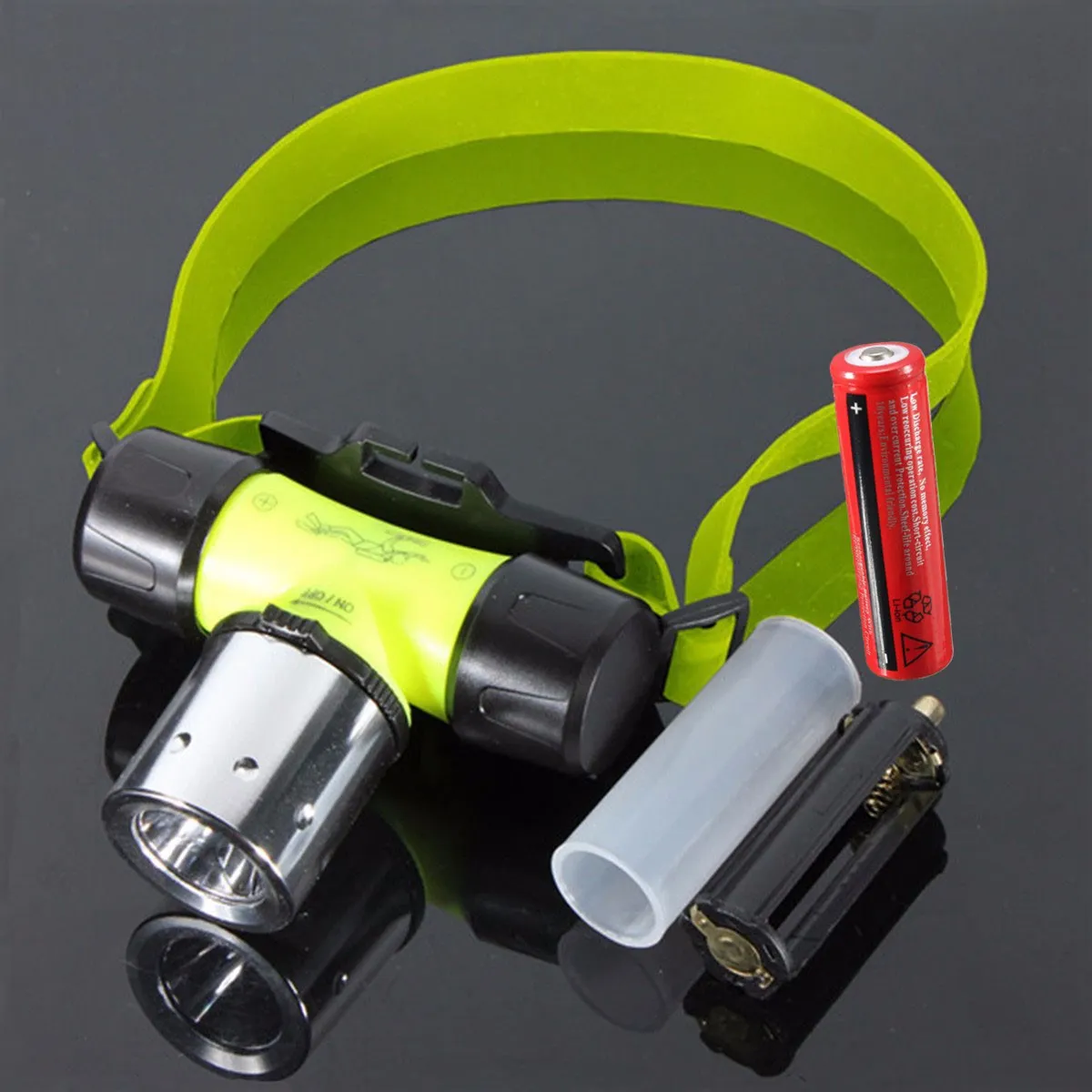 Elfeland Waterproof Diving Swimming 2000lm 3 modes T6 LED Headlamp Head Light AAA 18650 Headlight+18650 battery+battery holder | Лампы и