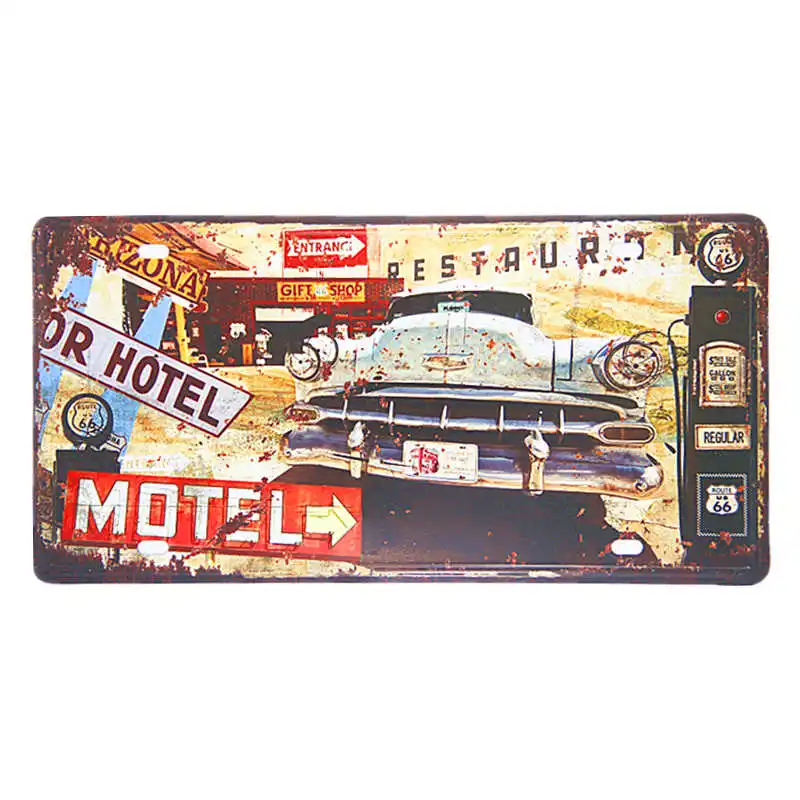 Металлическая жестяная вывеска для автомобиля, трасса 66, вывеска в ...