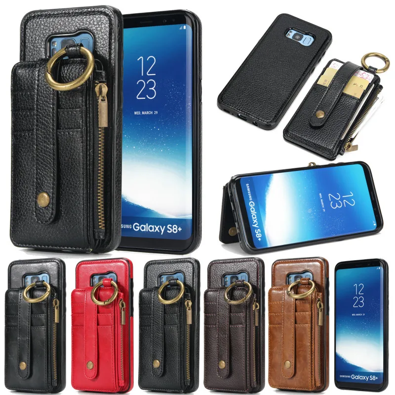 Многофункциональный кожаный чехол кошелек для Samsung S9 Plus S7 S8 съемный книжка +