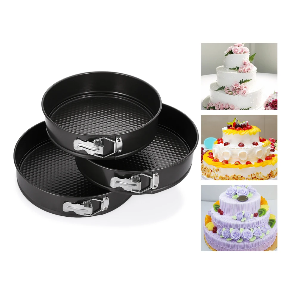 3PCS Nonstick Spring Pans Bakeware Round Shape Cake Molds Removal