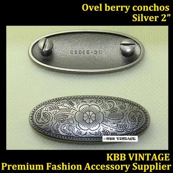

Wholeslae 50pc 2'' Western Berry Oval Concho Screwback Leathercraft Antique-Silver