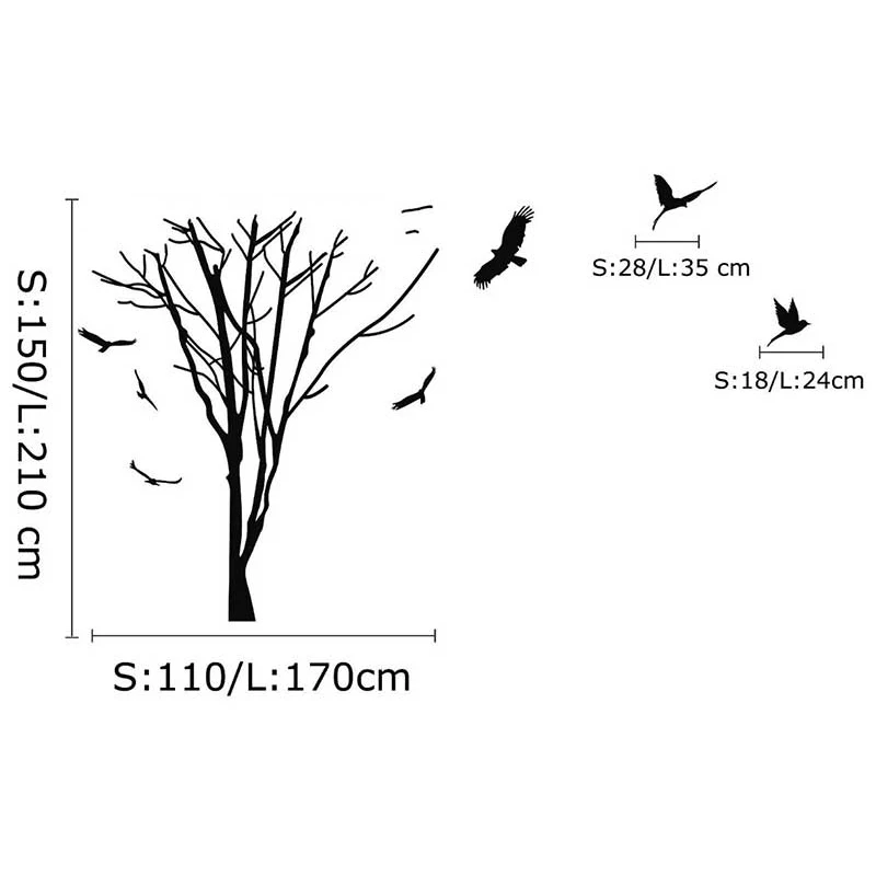 Гигантская ветка дерева ствол стены Искусство Съемные Виниловые наклейки Наклейка домашний декор Фреска