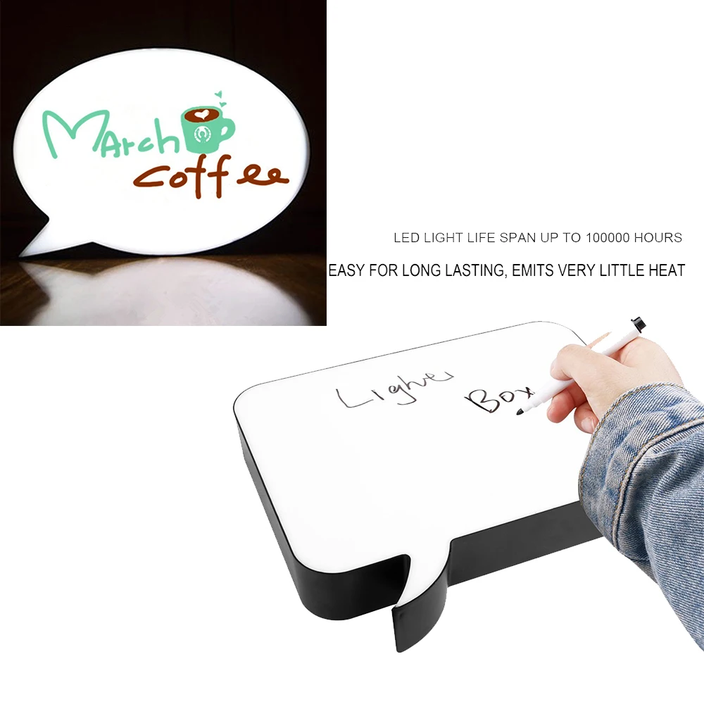 

LED Message Lightbox LED Night Light Box Hand writing Table Desk Lamp Battery USB Decor IY303206