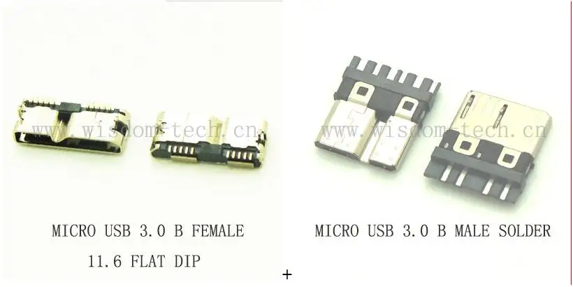 

10PCS Micro USB 3.0 10PIN Female + Male Connector Charging Socket PCB Soldering Jack high Speed DIP 11.6 FLAT MOUTH