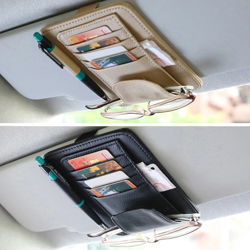 Автомобильный органайзер для хранения карт, сумка, держатель для очков, зажим для Nissan TIIDA X-TRAIL TEANA Skoda Octavia Honda CRV KIA RIO Lada