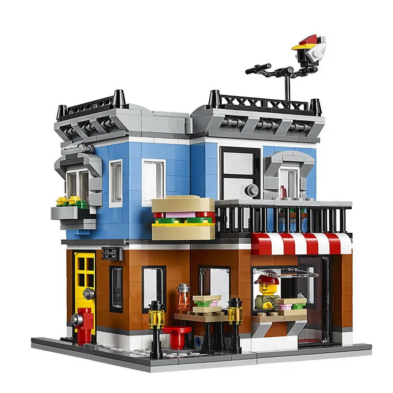 24007 LEPIN City Creator 3 in 1 Corner Deli Model Building Blocks Classic Enlighten Figure font