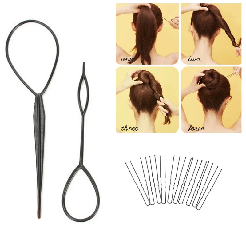 Волшебная Накладка для пучка принадлежности для волос для девочки резинка для волос набор парикмахерских инструментов женский инструмент