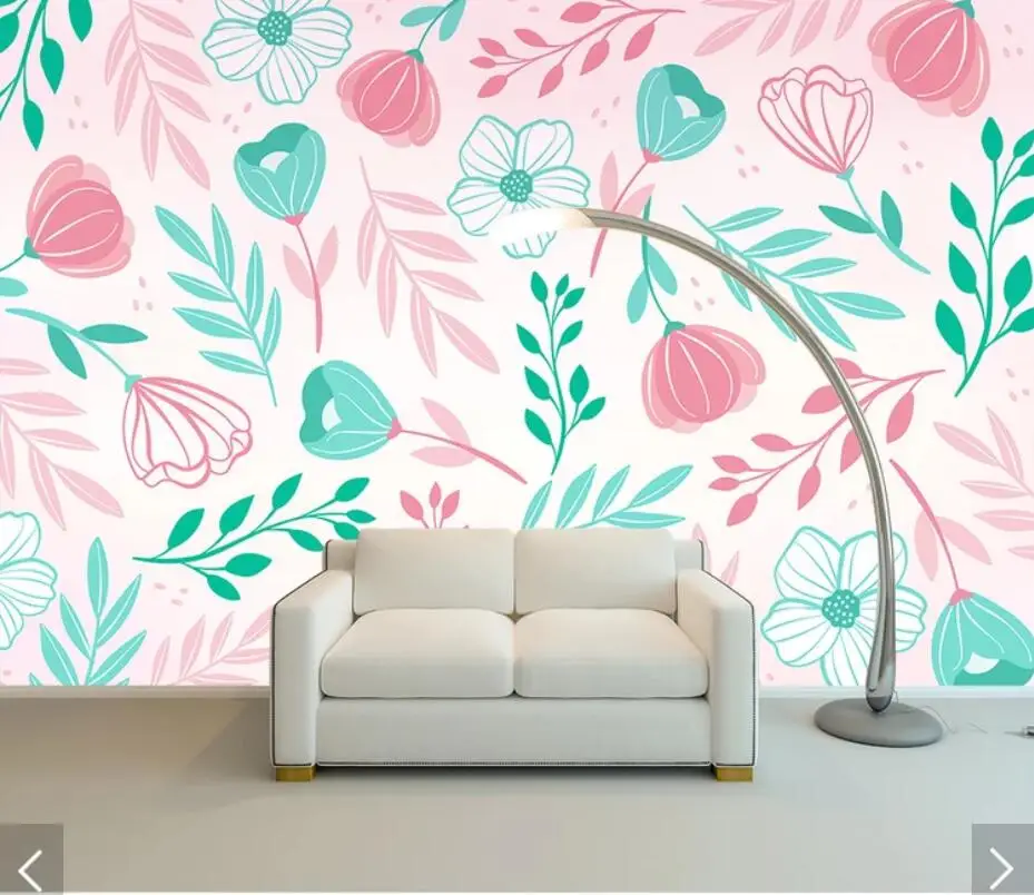 Watercolor Tulip Flower Wallpaper Murals Home Wall Mural Decals 3D Print Photo Stereo Floral