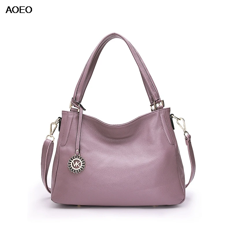

AOEO New Womens Shoulder Bag Top Layer Cowhide Ladies Handbags Large Capacity Fashion Real Genuine Leather Messenger Bags Female