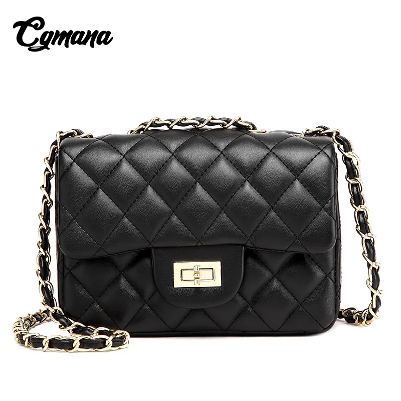CGmana кожа стеганая сумка Для женщин 2018 Crossbody сумки на плечо Lady дизайнерский бренд