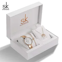 SK Brand Creative Women Watch Bracelet Necklace Set Female Jewelry Fashion Luxury Women Watch Bangle Set For Valentine's Gift SK Brand Creative Women Watch Bracelet Necklace Set Female Jewelry Fashion Luxury Women Watch Bangle Set For Valentine's Gift