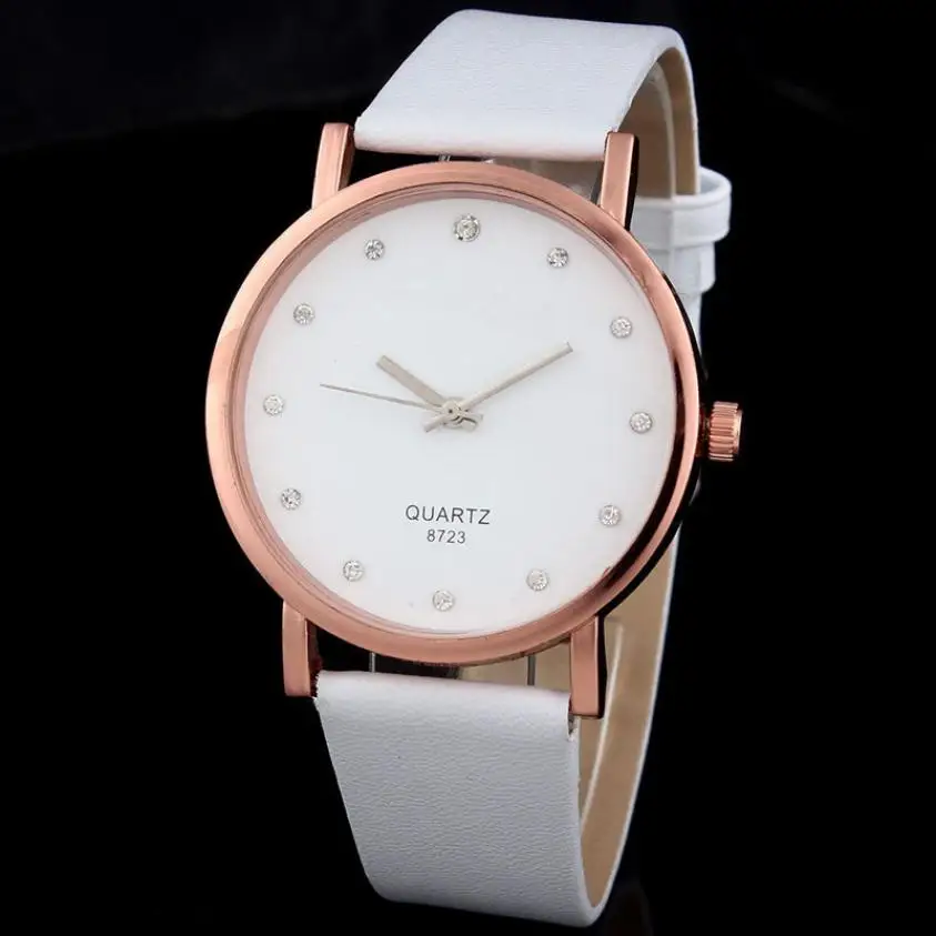 

2018 Relogio Feminino Women Analog Quartz Dial Hour Digital Watch Leather Wristwatch Reloj Mujer Round Case Time Clock Lady Gift