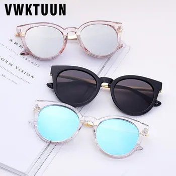 

VWKTUUN Cat Eye Round Sunglasses Women Fashion Ocean Lens Oversized Shades UV400 Mirror Points Male Female Sport Driving Eyewear