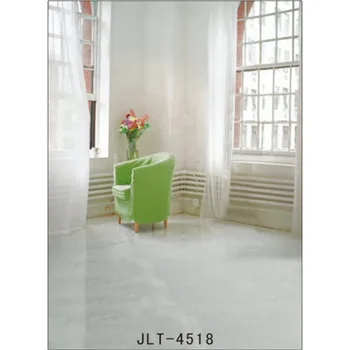 

LB Polyester & Vinyl Backgrounds For Photo Studio Photography Backdrops Green single sofa Leisure afternoon White curtain Decor
