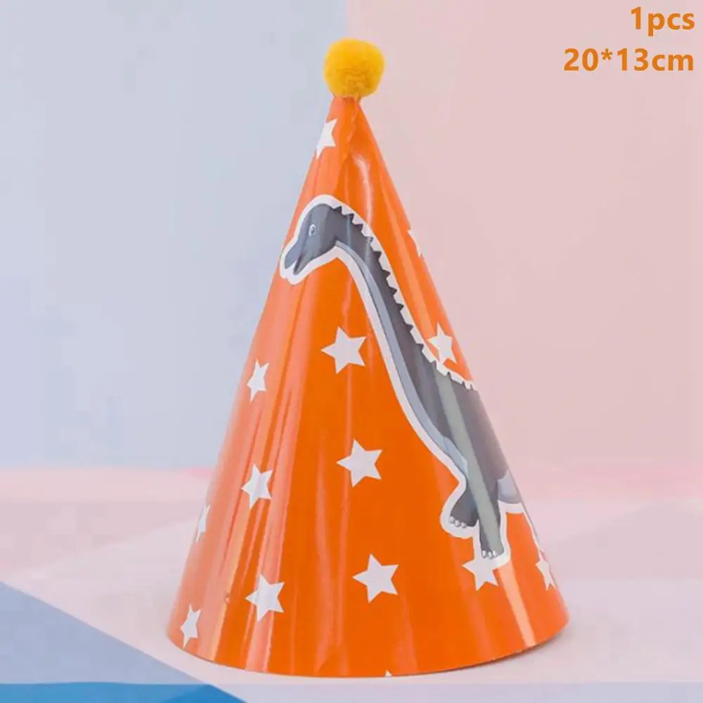 Dinosaur Hats 4 Taoup счастливые Баннеры для дня рождения динозавр вечерние украшения малыш душ Мальчики День Рождения украшения Дети для вечеринки в стиле сафари принадлежности джунгли - Цвет: Dinosaur Hats 4