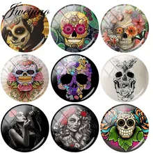 JWEIJIAO, Бабочка, цветок, череп, скелет, изображение невесты, стеклянные драгоценные камни, кабошон, купол, демонстрация, плоская задняя часть, сделай сам, Хэллоуин, ювелирное изделие, аксессуары