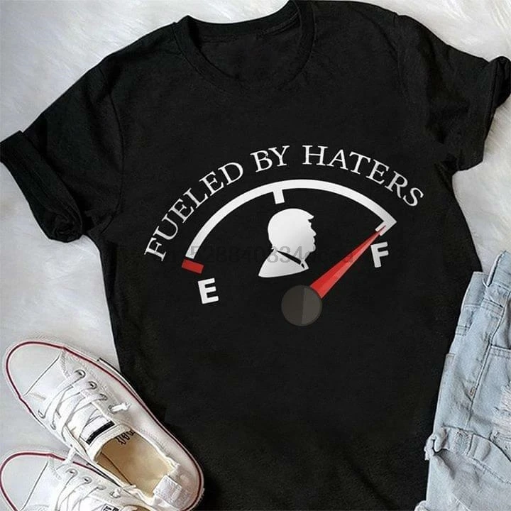 Funny Trump Fueled By Haters T Shirt Black Cotton Men S 4Xl Us Supplier | Мужская одежда